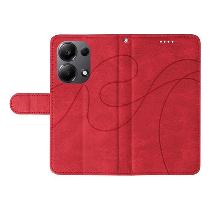 For Xiaomi Redmi Note 13 Pro 4G / Poco M6 Pro 4G Case Imprinted Curved Line Leather Cover