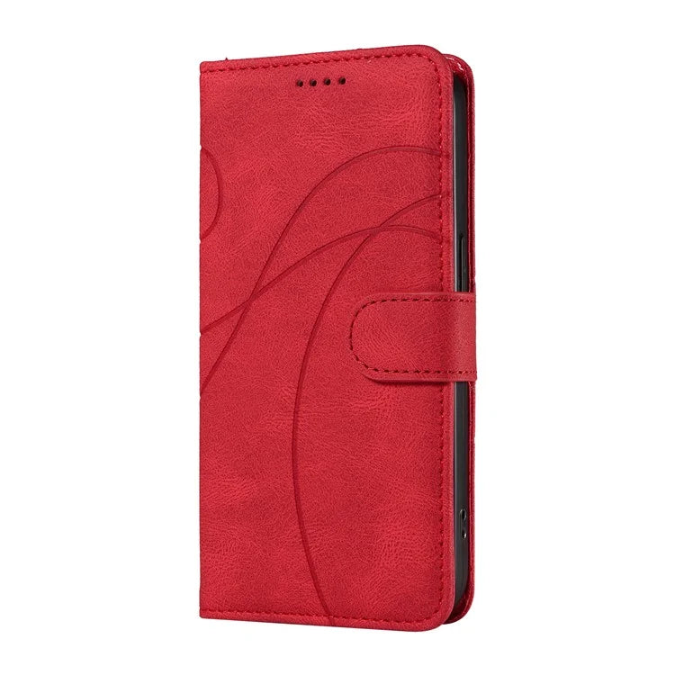 For Xiaomi Redmi Note 13 Pro 4G / Poco M6 Pro 4G Case Imprinted Curved Line Leather Cover