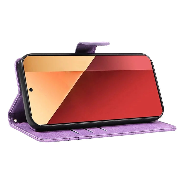 For Xiaomi Redmi Note 13 Pro 4G / Poco M6 Pro 4G Case Imprinted Curved Line Leather Cover