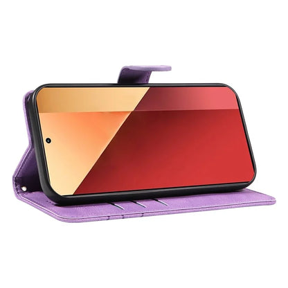 For Xiaomi Redmi Note 13 Pro 4G / Poco M6 Pro 4G Case Imprinted Curved Line Leather Cover