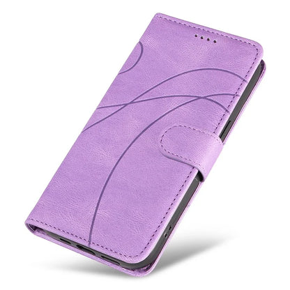 For Xiaomi Redmi Note 13 Pro 4G / Poco M6 Pro 4G Case Imprinted Curved Line Leather Cover