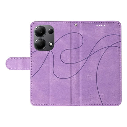 For Xiaomi Redmi Note 13 Pro 4G / Poco M6 Pro 4G Case Imprinted Curved Line Leather Cover