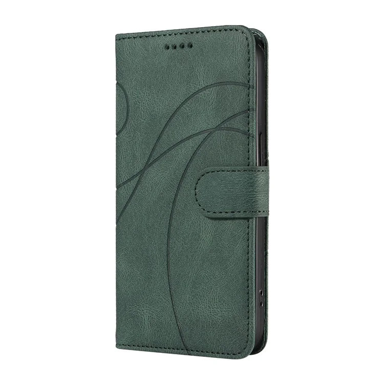 For Xiaomi Redmi Note 13 Pro 4G / Poco M6 Pro 4G Case Imprinted Curved Line Leather Cover