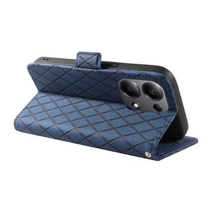 For Xiaomi Redmi Note 13 Pro 4G / Poco M6 Pro 4G Magnetic Case Leather Wallet Cover with Rhombus Pattern