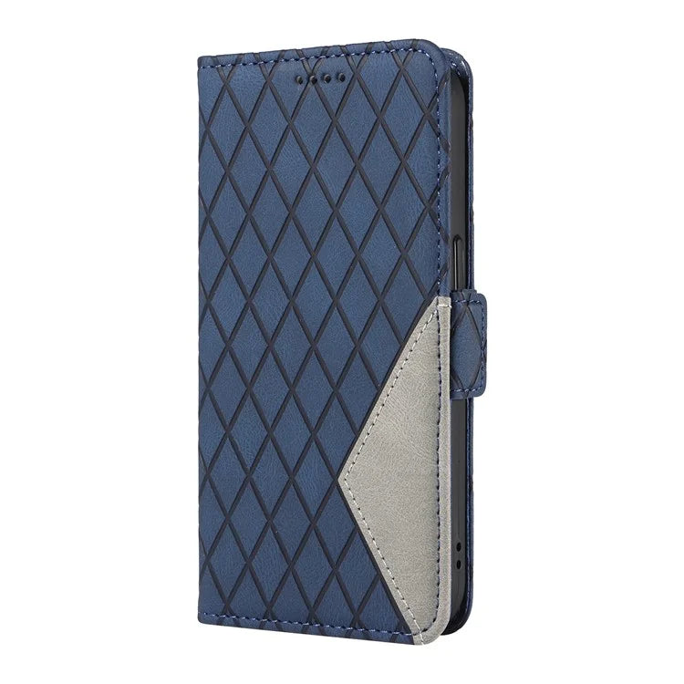 For Xiaomi Redmi Note 13 Pro 4G / Poco M6 Pro 4G Magnetic Case Leather Wallet Cover with Rhombus Pattern