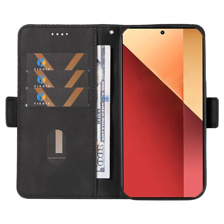 For Xiaomi Redmi Note 13 Pro 4G / Poco M6 Pro 4G Magnetic Case Leather Wallet Cover with Rhombus Pattern