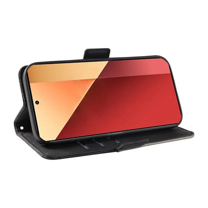 For Xiaomi Redmi Note 13 Pro 4G / Poco M6 Pro 4G Magnetic Case Leather Wallet Cover with Rhombus Pattern