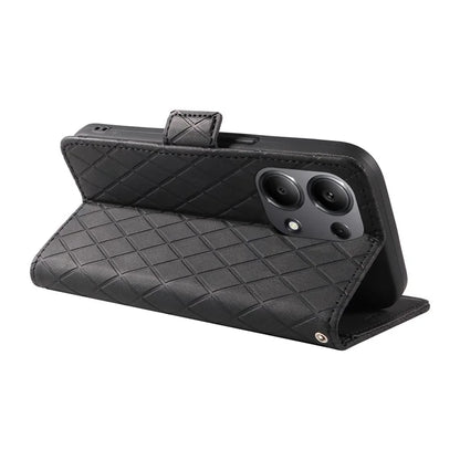 For Xiaomi Redmi Note 13 Pro 4G / Poco M6 Pro 4G Magnetic Case Leather Wallet Cover with Rhombus Pattern