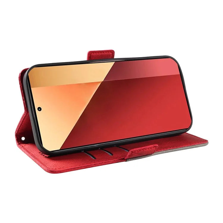 For Xiaomi Redmi Note 13 Pro 4G / Poco M6 Pro 4G Magnetic Case Leather Wallet Cover with Rhombus Pattern