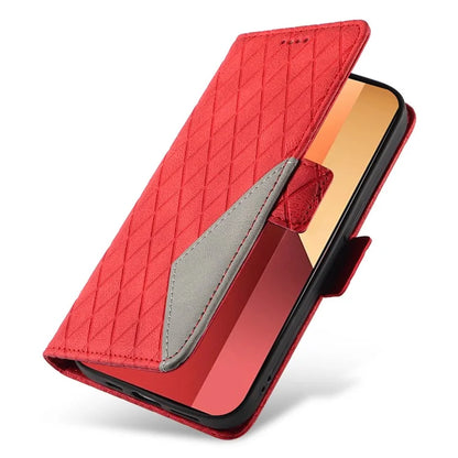 For Xiaomi Redmi Note 13 Pro 4G / Poco M6 Pro 4G Magnetic Case Leather Wallet Cover with Rhombus Pattern