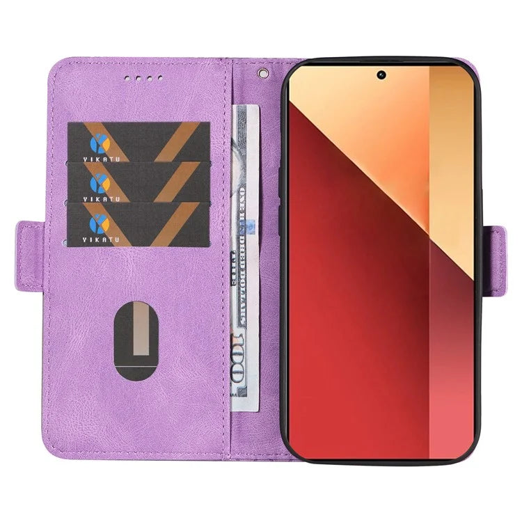 For Xiaomi Redmi Note 13 Pro 4G / Poco M6 Pro 4G Magnetic Case Leather Wallet Cover with Rhombus Pattern