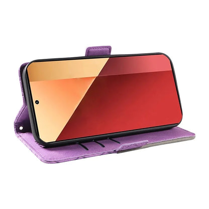 For Xiaomi Redmi Note 13 Pro 4G / Poco M6 Pro 4G Magnetic Case Leather Wallet Cover with Rhombus Pattern
