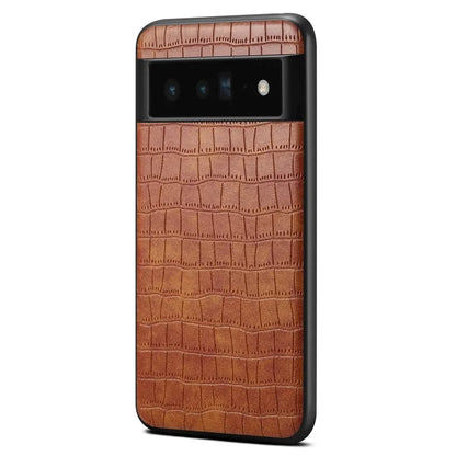 For Google Pixel 6 Pro 5G Cell Phone Cases Crocodile Textured Shockproof Back Shell