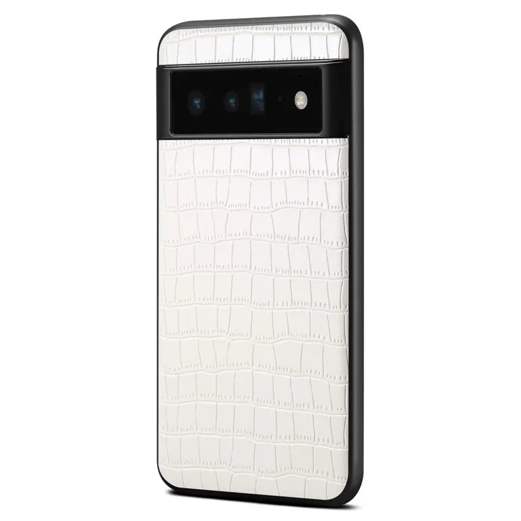 For Google Pixel 6 Pro 5G Cell Phone Cases Crocodile Textured Shockproof Back Shell