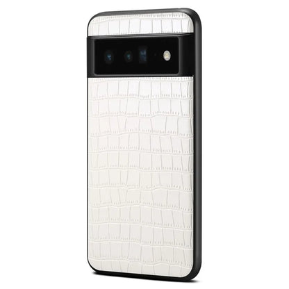 For Google Pixel 6 Pro 5G Cell Phone Cases Crocodile Textured Shockproof Back Shell