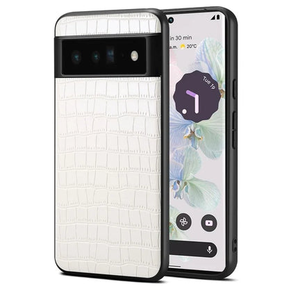 For Google Pixel 6 Pro 5G Cell Phone Cases Crocodile Textured Shockproof Back Shell