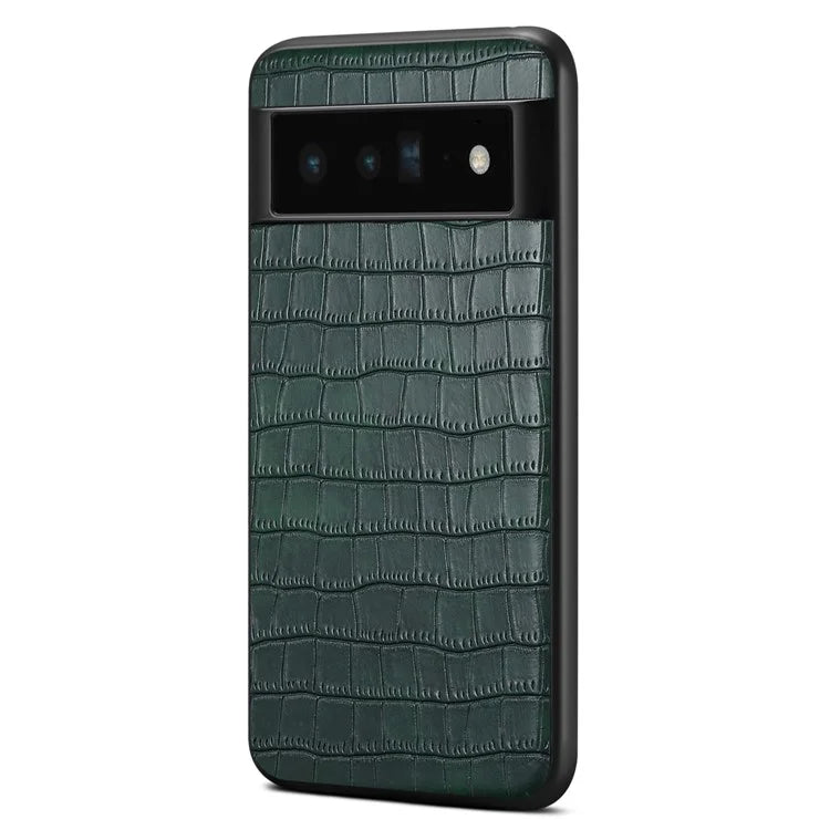 For Google Pixel 6 Pro 5G Cell Phone Cases Crocodile Textured Shockproof Back Shell