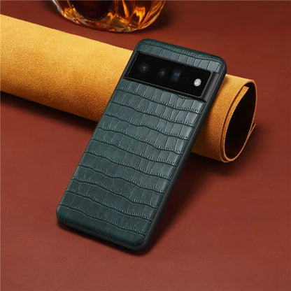 For Google Pixel 6 Pro 5G Cell Phone Cases Crocodile Textured Shockproof Back Shell