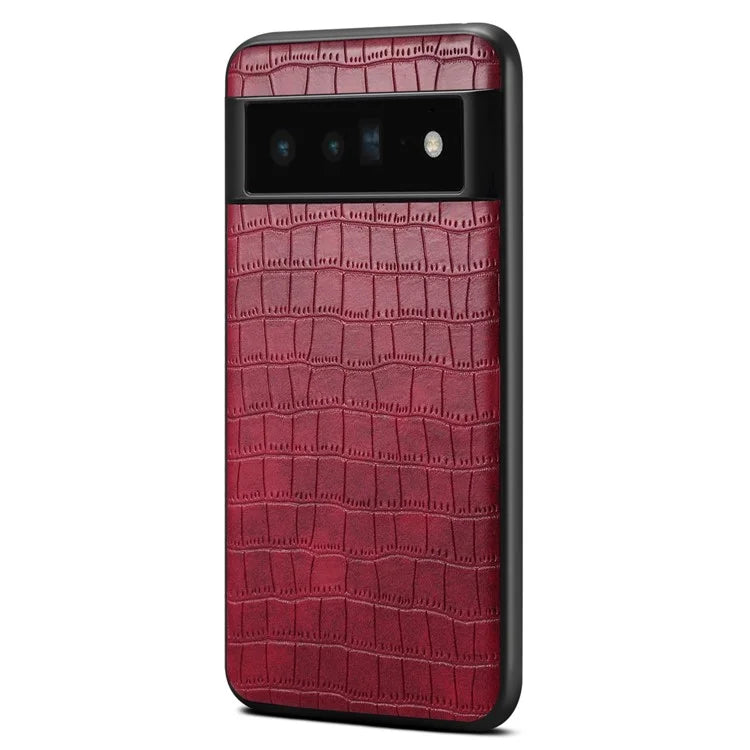 For Google Pixel 6 Pro 5G Cell Phone Cases Crocodile Textured Shockproof Back Shell