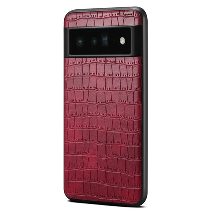 For Google Pixel 6 Pro 5G Cell Phone Cases Crocodile Textured Shockproof Back Shell