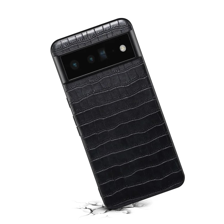 For Google Pixel 6 Pro 5G Cell Phone Cases Crocodile Textured Shockproof Back Shell
