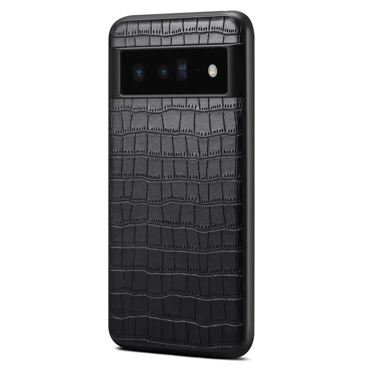 For Google Pixel 6 Pro 5G Cell Phone Cases Crocodile Textured Shockproof Back Shell