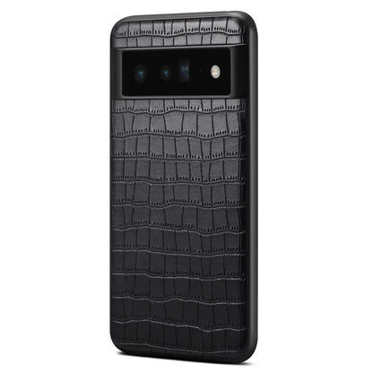 For Google Pixel 6 Pro 5G Cell Phone Cases Crocodile Textured Shockproof Back Shell