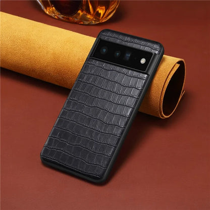 For Google Pixel 6 Pro 5G Cell Phone Cases Crocodile Textured Shockproof Back Shell