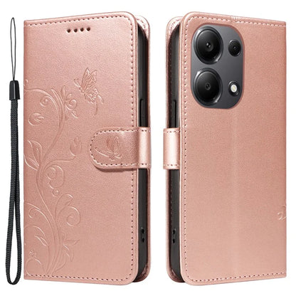 For Xiaomi Redmi Note 13 Pro 4G / Poco M6 Pro 4G Case Butterfly Flower Pattern Wallet Style Phone Cover