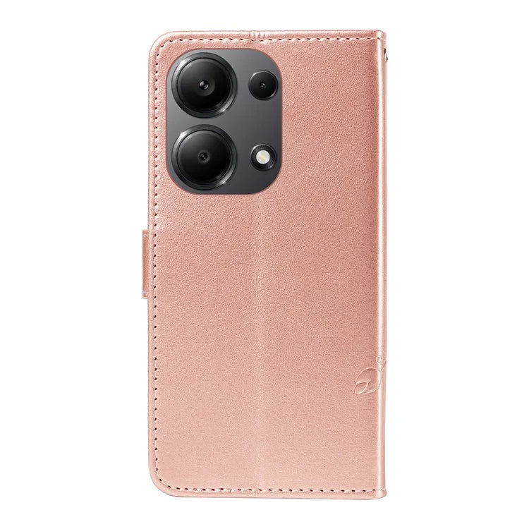 For Xiaomi Redmi Note 13 Pro 4G / Poco M6 Pro 4G Case Butterfly Flower Pattern Wallet Style Phone Cover