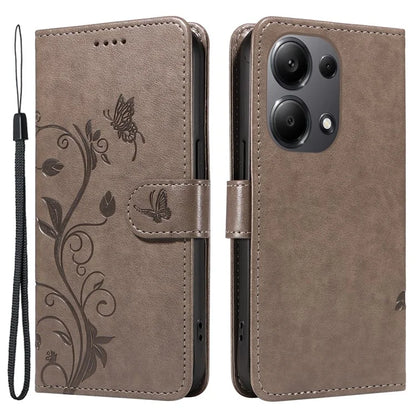 For Xiaomi Redmi Note 13 Pro 4G / Poco M6 Pro 4G Case Butterfly Flower Pattern Wallet Style Phone Cover