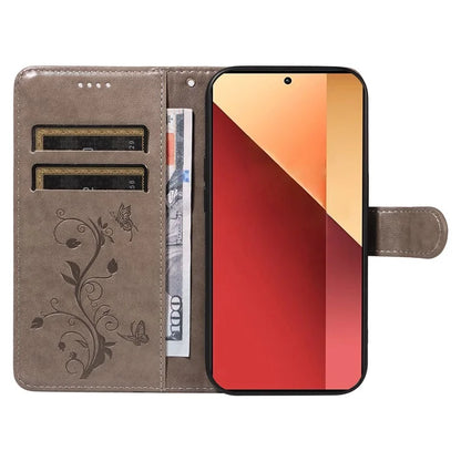 For Xiaomi Redmi Note 13 Pro 4G / Poco M6 Pro 4G Case Butterfly Flower Pattern Wallet Style Phone Cover