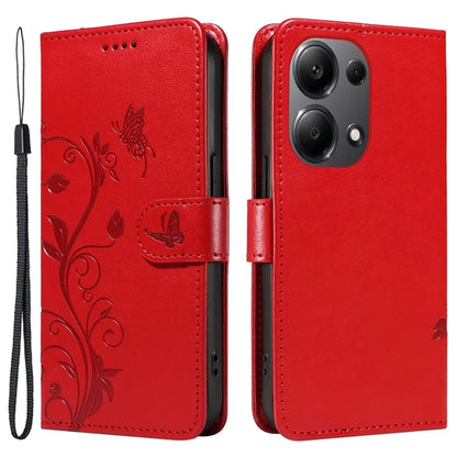 For Xiaomi Redmi Note 13 Pro 4G / Poco M6 Pro 4G Case Butterfly Flower Pattern Wallet Style Phone Cover