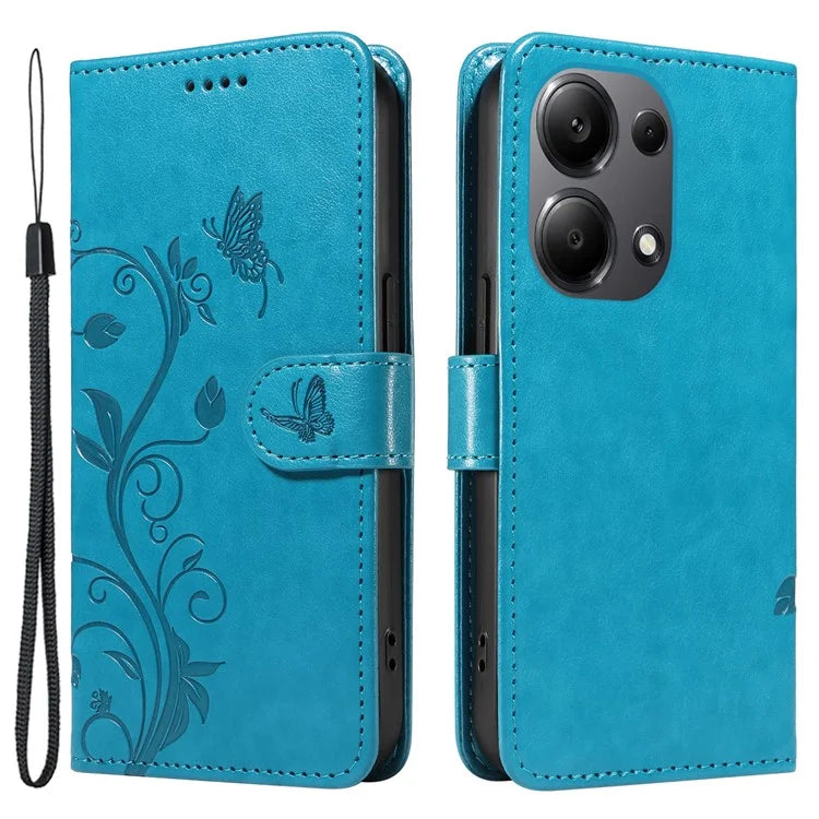 For Xiaomi Redmi Note 13 Pro 4G / Poco M6 Pro 4G Case Butterfly Flower Pattern Wallet Style Phone Cover