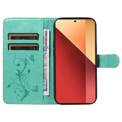 For Xiaomi Redmi Note 13 Pro 4G / Poco M6 Pro 4G Case Butterfly Flower Pattern Wallet Style Phone Cover