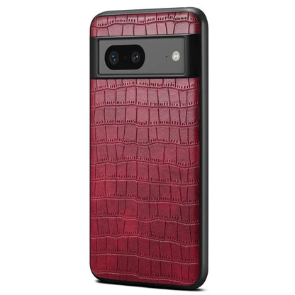 For Google Pixel 7a Case Drop-proof Crocodile Textured PU+PC+TPU Phone Protector