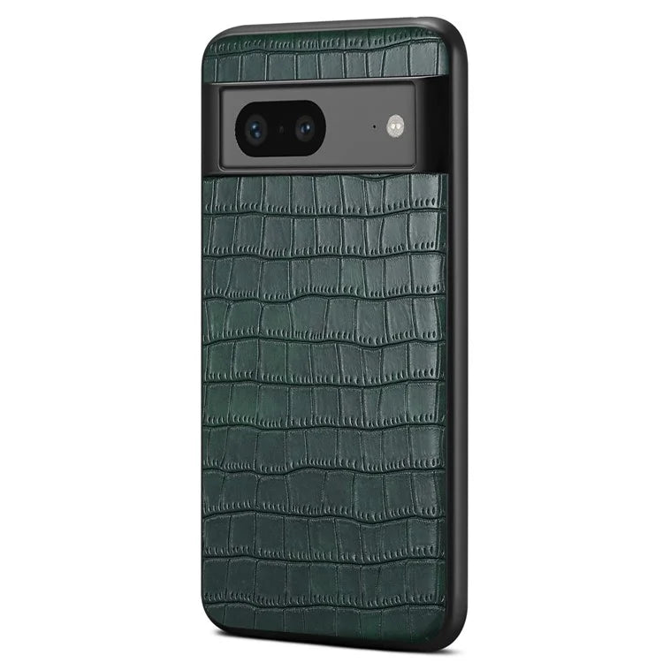 For Google Pixel 7a Case Drop-proof Crocodile Textured PU+PC+TPU Phone Protector