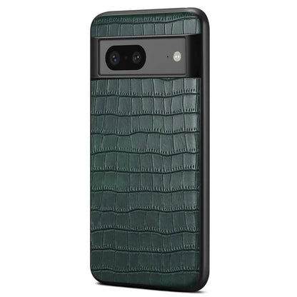 For Google Pixel 7a Case Drop-proof Crocodile Textured PU+PC+TPU Phone Protector