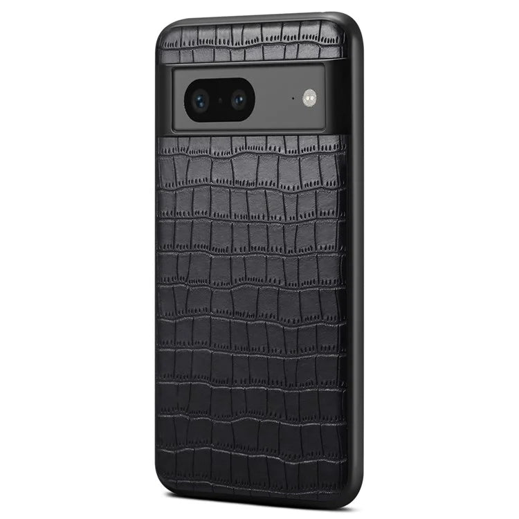 For Google Pixel 7a Case Drop-proof Crocodile Textured PU+PC+TPU Phone Protector