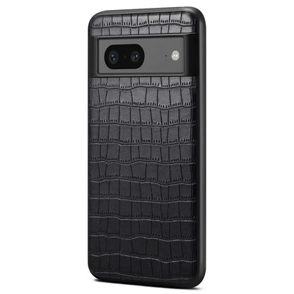 For Google Pixel 7a Case Drop-proof Crocodile Textured PU+PC+TPU Phone Protector