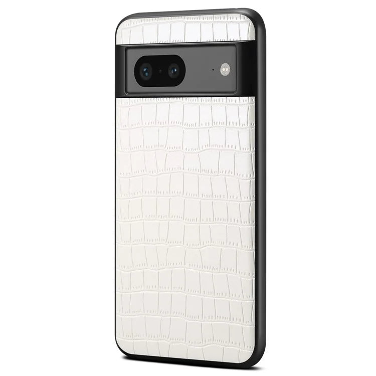 For Google Pixel 7a Case Drop-proof Crocodile Textured PU+PC+TPU Phone Protector