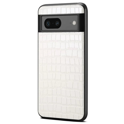 For Google Pixel 7a Case Drop-proof Crocodile Textured PU+PC+TPU Phone Protector