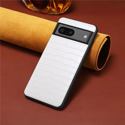 For Google Pixel 7a Case Drop-proof Crocodile Textured PU+PC+TPU Phone Protector