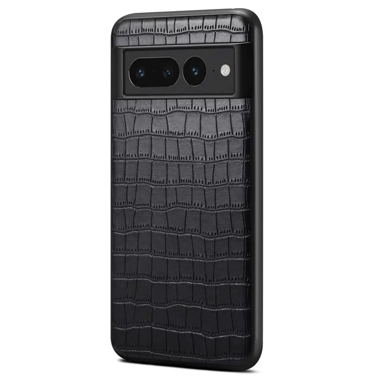 For Google Pixel 7 Pro 5G Back Case Crocodile Textured Shockproof Phone Cover