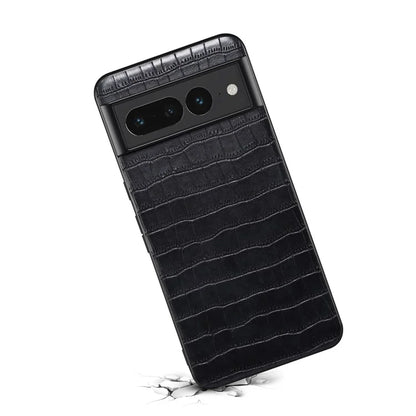 For Google Pixel 7 Pro 5G Back Case Crocodile Textured Shockproof Phone Cover