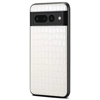 For Google Pixel 7 Pro 5G Back Case Crocodile Textured Shockproof Phone Cover