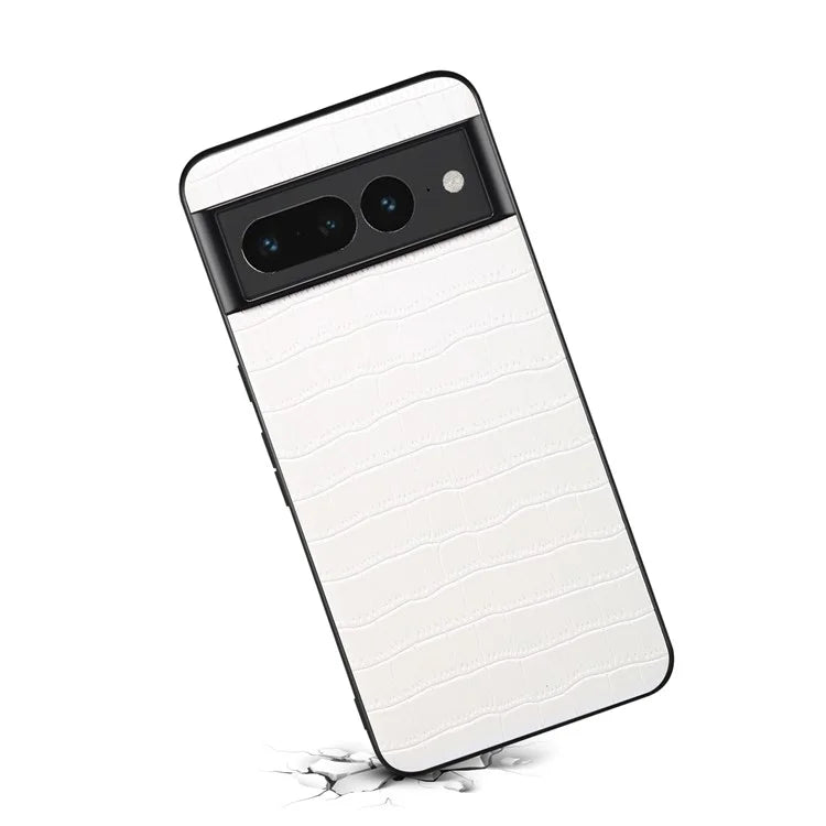 For Google Pixel 7 Pro 5G Back Case Crocodile Textured Shockproof Phone Cover