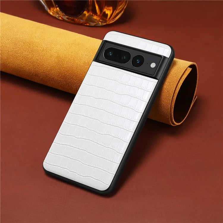 For Google Pixel 7 Pro 5G Back Case Crocodile Textured Shockproof Phone Cover