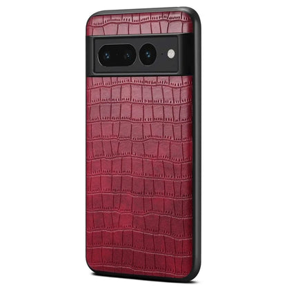 For Google Pixel 7 Pro 5G Back Case Crocodile Textured Shockproof Phone Cover