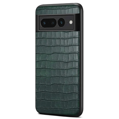 For Google Pixel 7 Pro 5G Back Case Crocodile Textured Shockproof Phone Cover